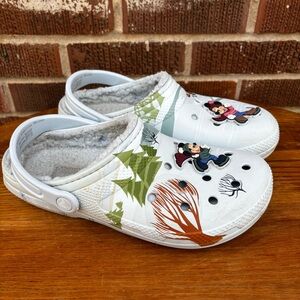 Disney Christmas Crocs Lined Slip On Minnie Mickey Mouse M 8 W 10 Holiday 2023